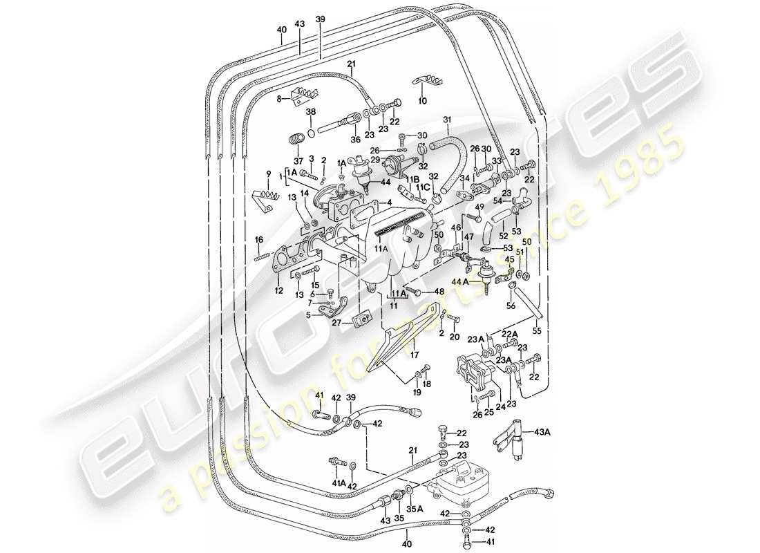 porsche 1979 (924) für - k-jetronic ersatzteildiagramm