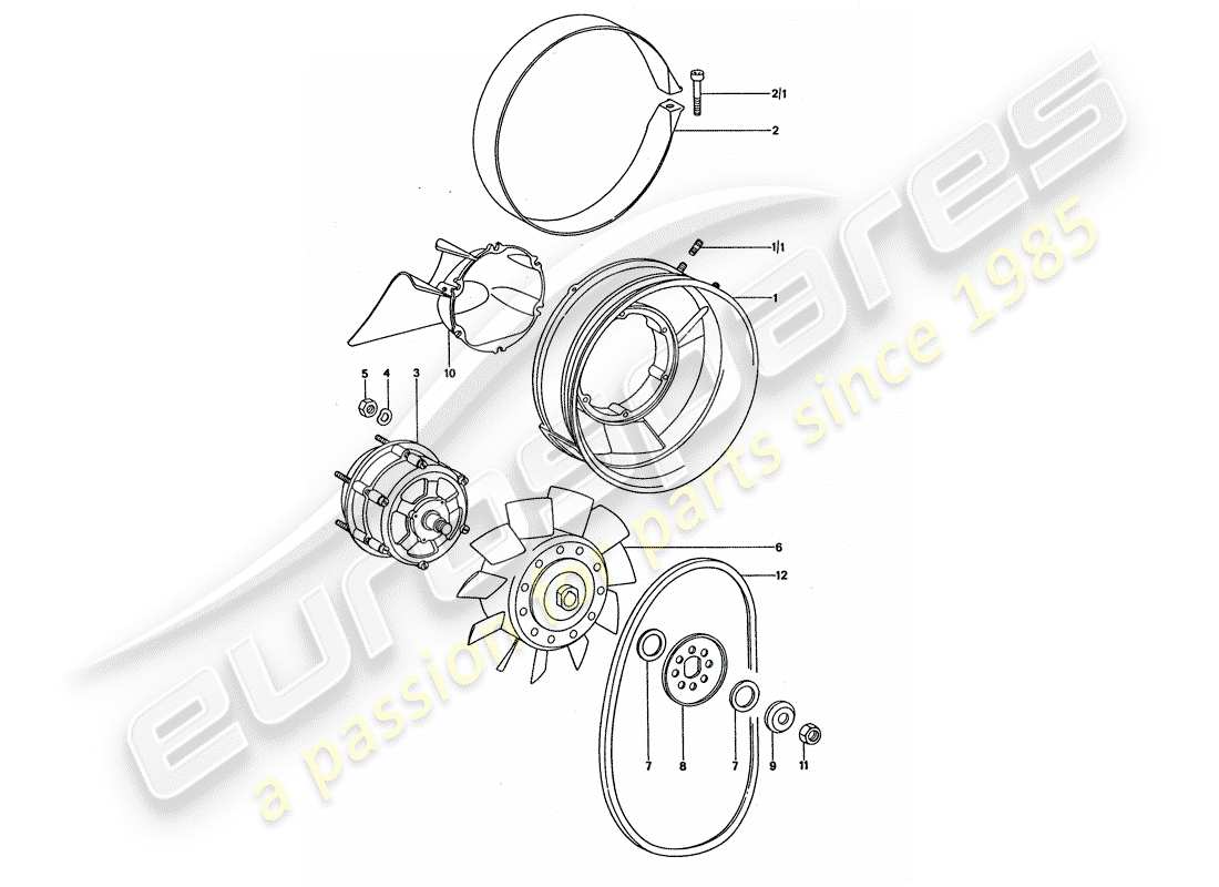 porsche 1976 (911 turbo) luftkühlung teilediagramm