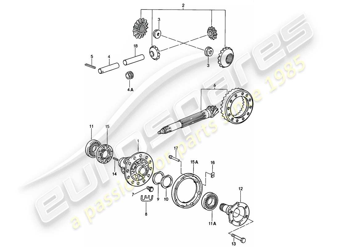porsche 1989 (911) differential teilediagramm