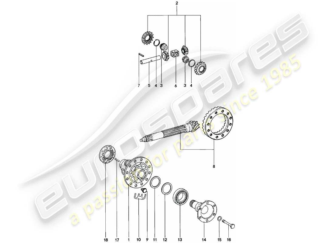 porsche 1983 (911) differential - spm-ersatzteildiagramm