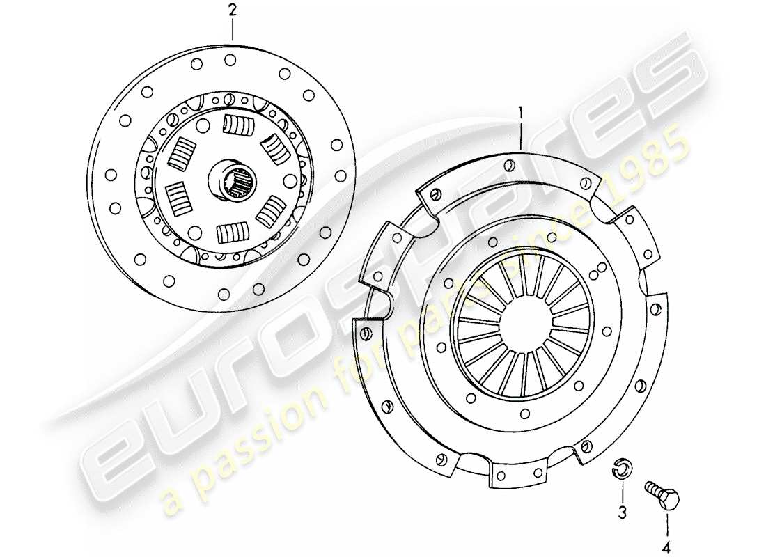porsche 1965 (911/912) kupplung teilediagramm