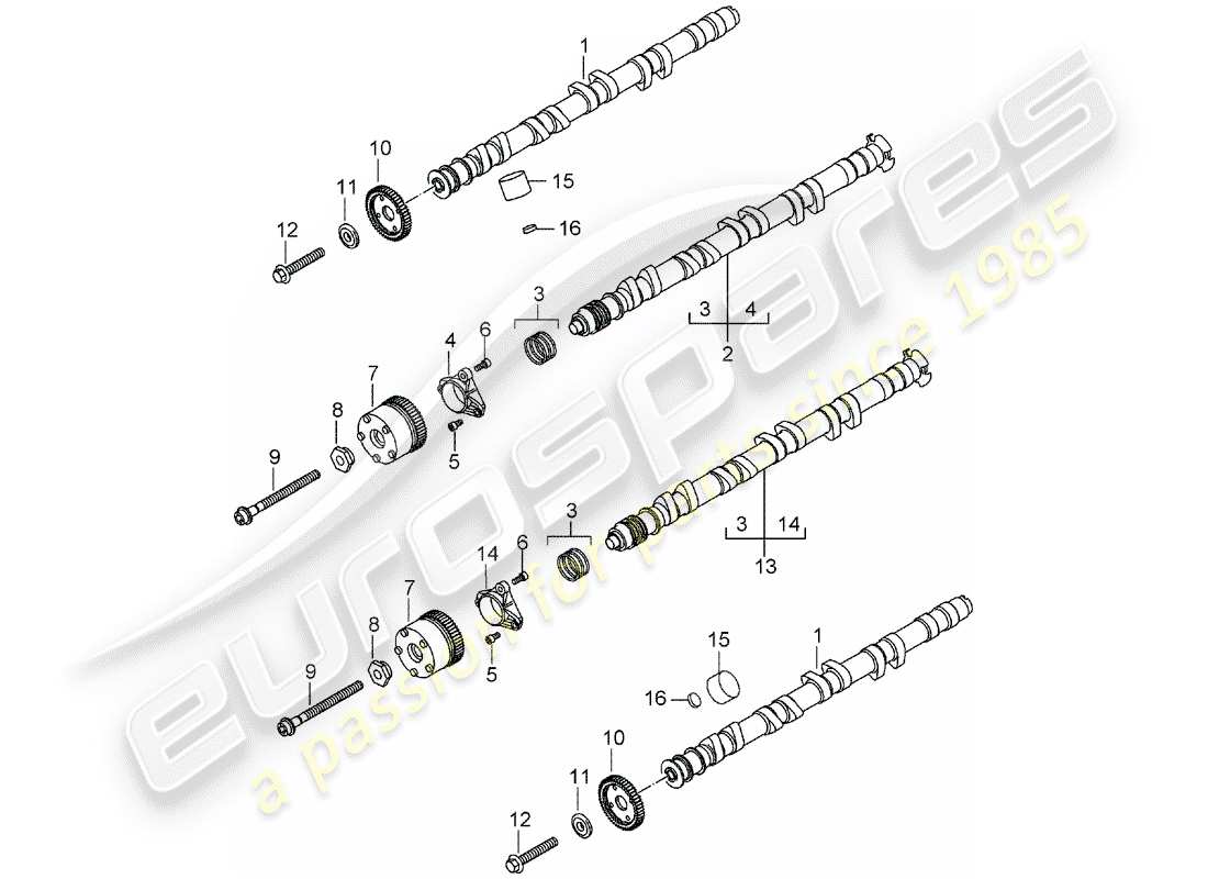 porsche 2005 (carrera gt) nockenwelle teilediagramm