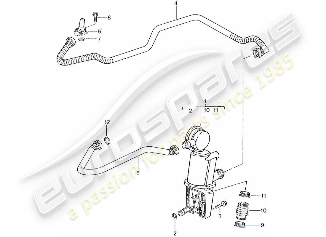 porsche 2004 (986 boxster) kurbelgehäuse - ölabscheider ersatzteildiagramm