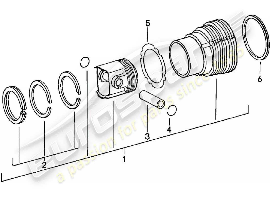 porsche 911 (1979) zylinder mit kolben - siehe technische informationen - gr.1 nr. 30 ersatzteildiagramm