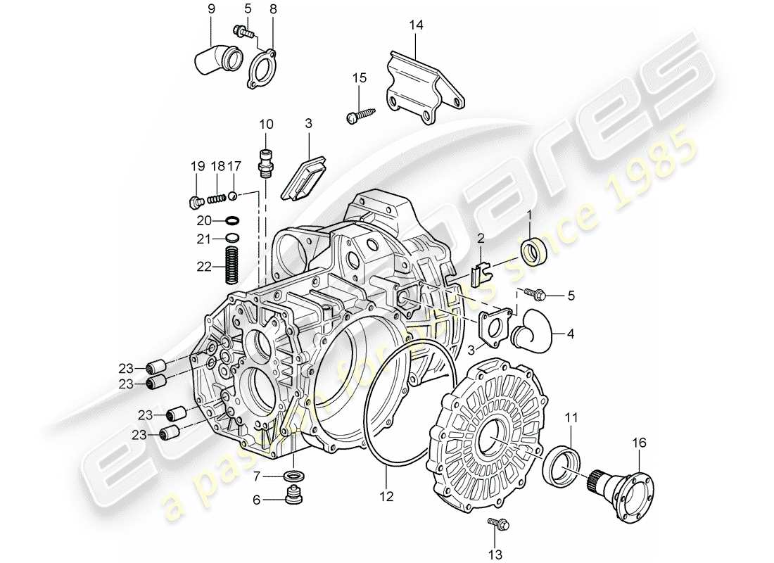 porsche 2002 (996 turbo / gt2) getriebegehäuse - teilediagramm