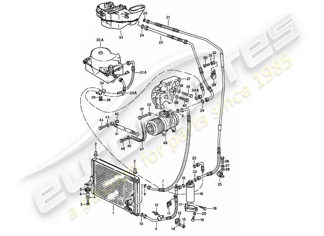 porsche 1986 (924s) klimaanlage teilediagramm