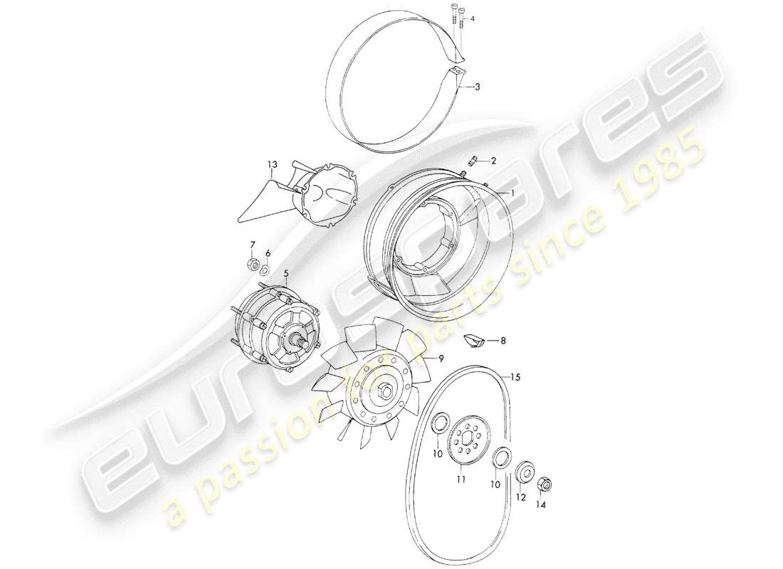 porsche 1970 (911) luftkühlung teilediagramm