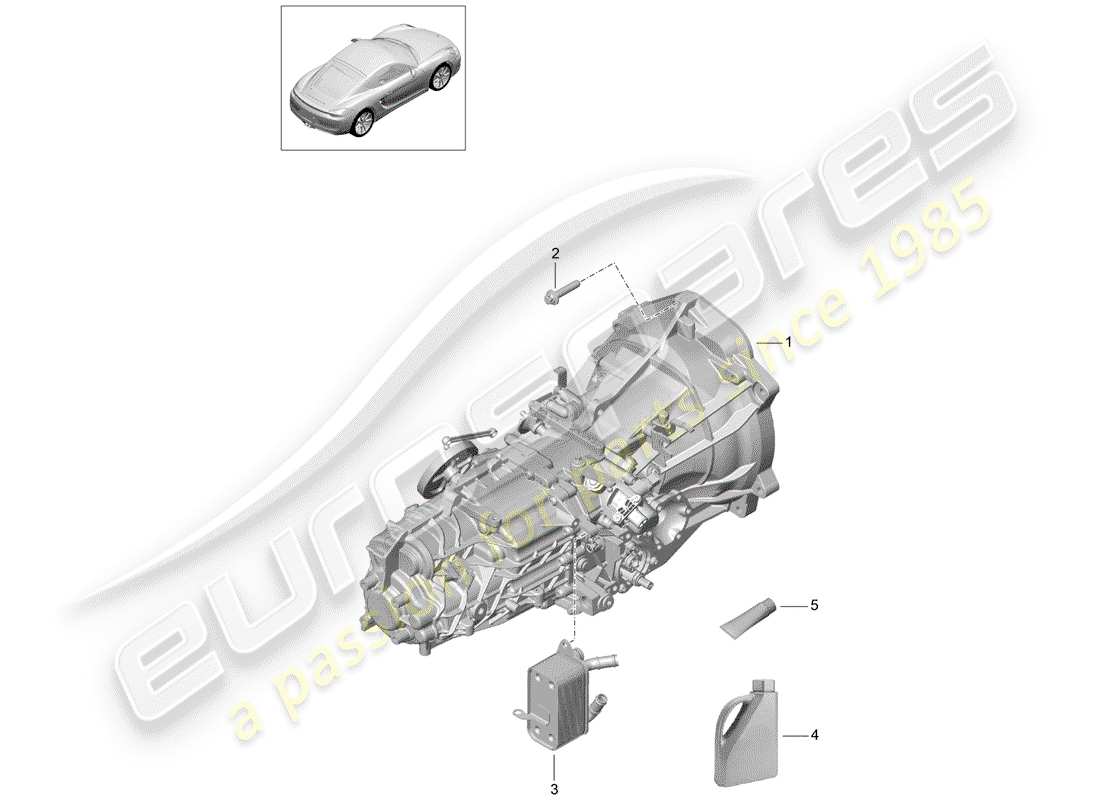 porsche 2014 (981 cayman) schaltgetriebe ersatzteildiagramm