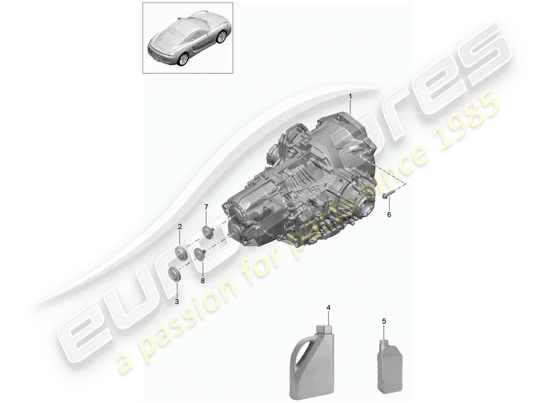 porsche 2014 (981 cayman) - pdk - teilediagramm