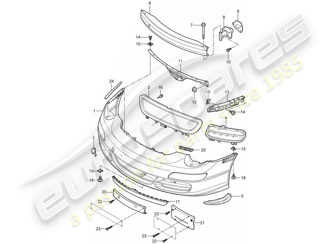 porsche 2006 (997-1) stossstange teilediagramm
