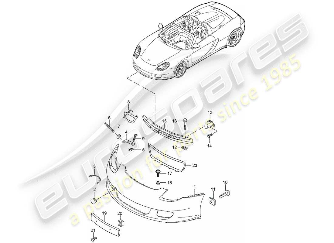 porsche 2004 (carrera gt) stoßstange ersatzteildiagramm