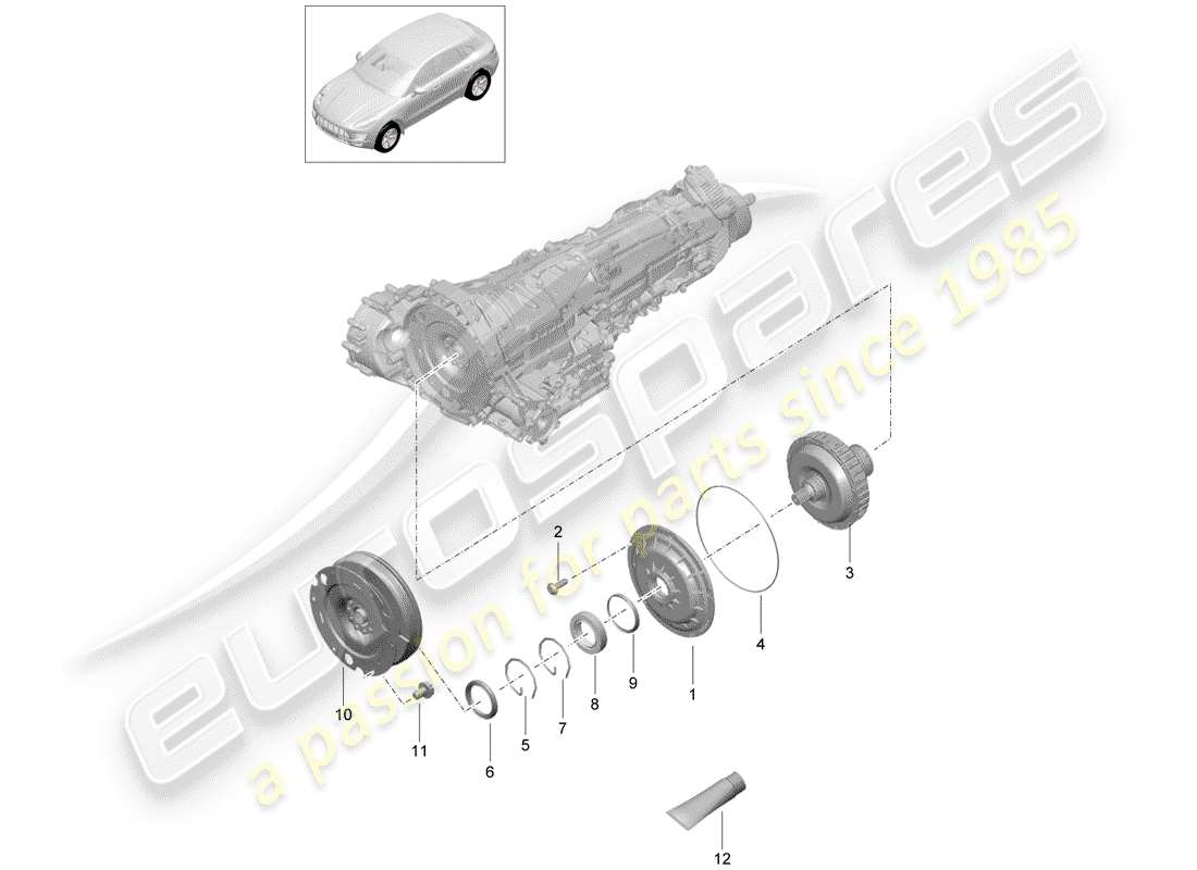 porsche 2014 (macan) kupplung teilediagramm