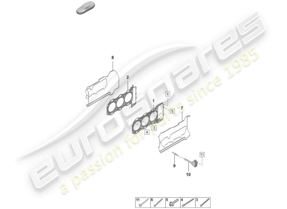 porsche 2020 (992-1) zylinderkopf teilediagramm