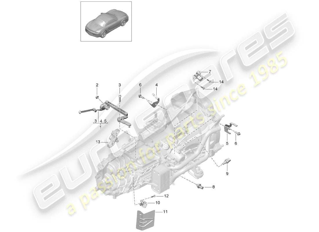 porsche 2016 (981 boxster) schaltgetriebe ersatzteildiagramm
