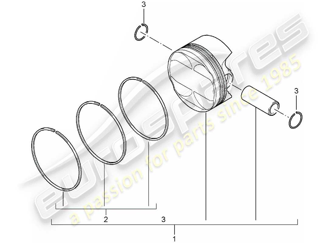 porsche 2005 (997-1) kolben-teilediagramm