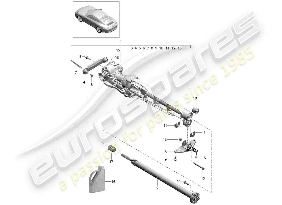 porsche 2019 (991-2) vorderachsdifferential ersatzteildiagramm