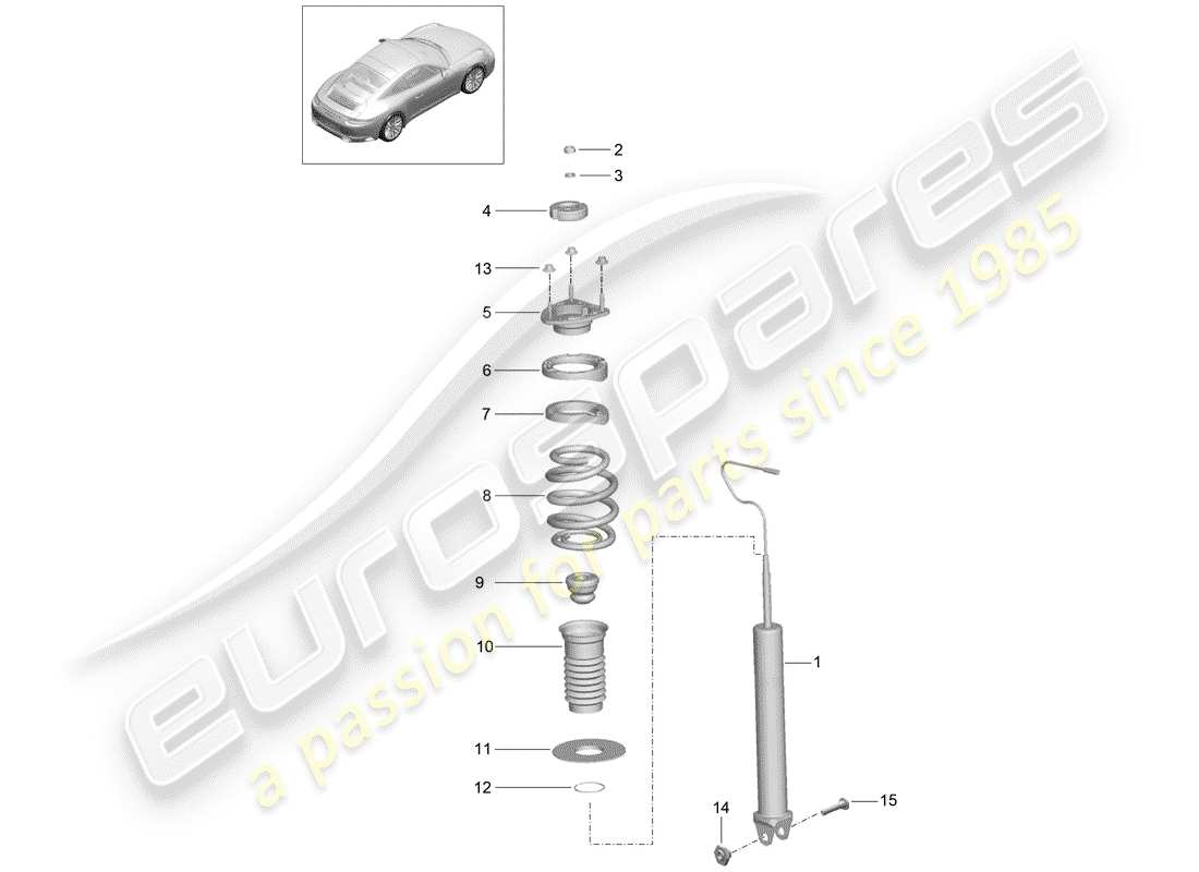 porsche 2020 (991-2) stoßdämpfer-ersatzteildiagramm
