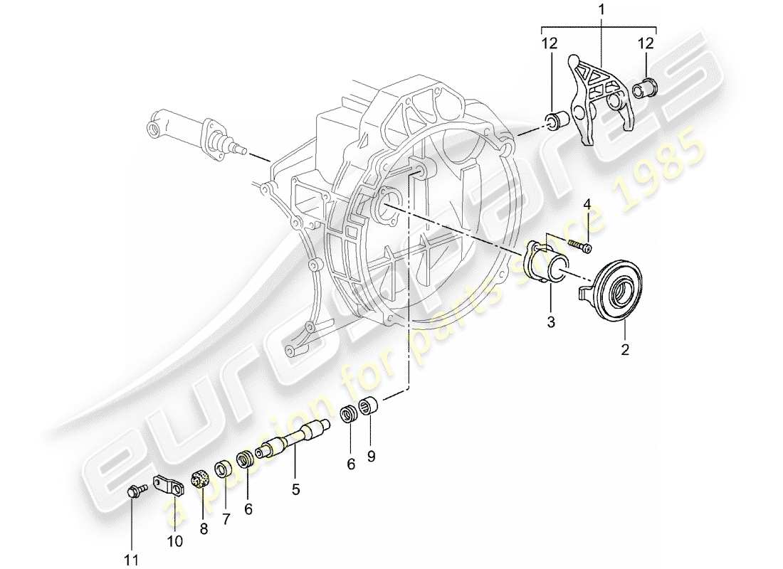 porsche 2003 (996 turbo / gt2) kupplungsausrücker - kupplungsnehmerzylinder - siehe haupt- und untergruppe: - 7/02/08 teilediagramm
