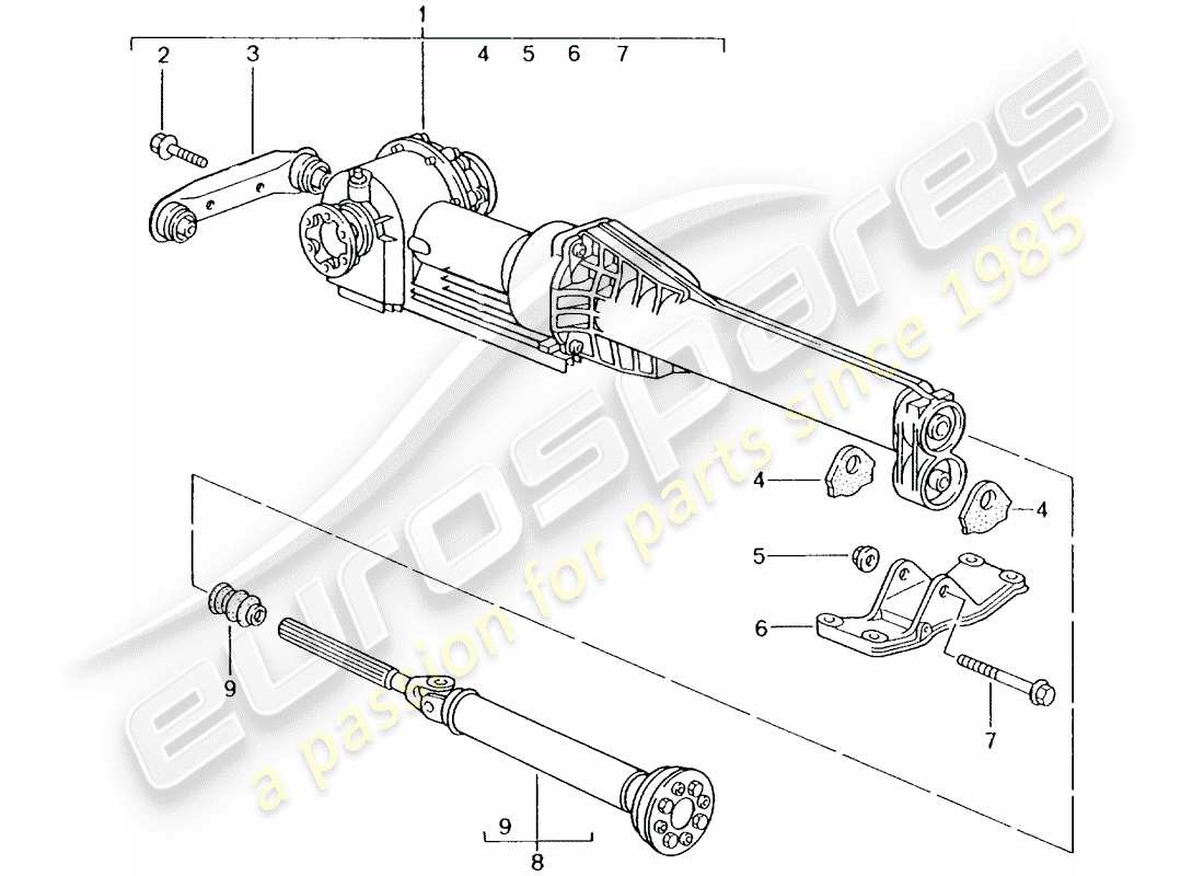 porsche 2003 (996 turbo / gt2) vorderachsdifferential - gelenkwelle ersatzteildiagramm