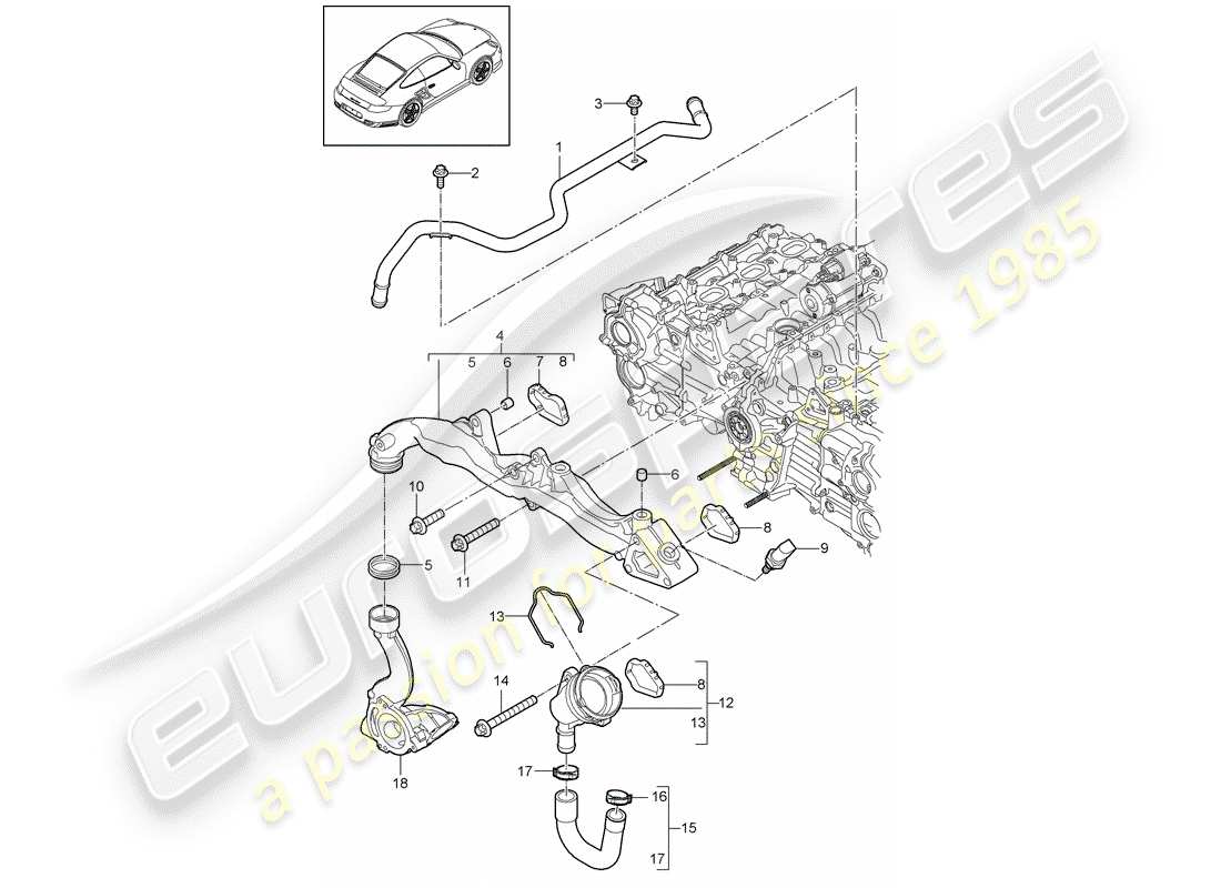 porsche 2012 (997-2 turbo / gt2 rs) hilfsrahmen-ersatzteildiagramm