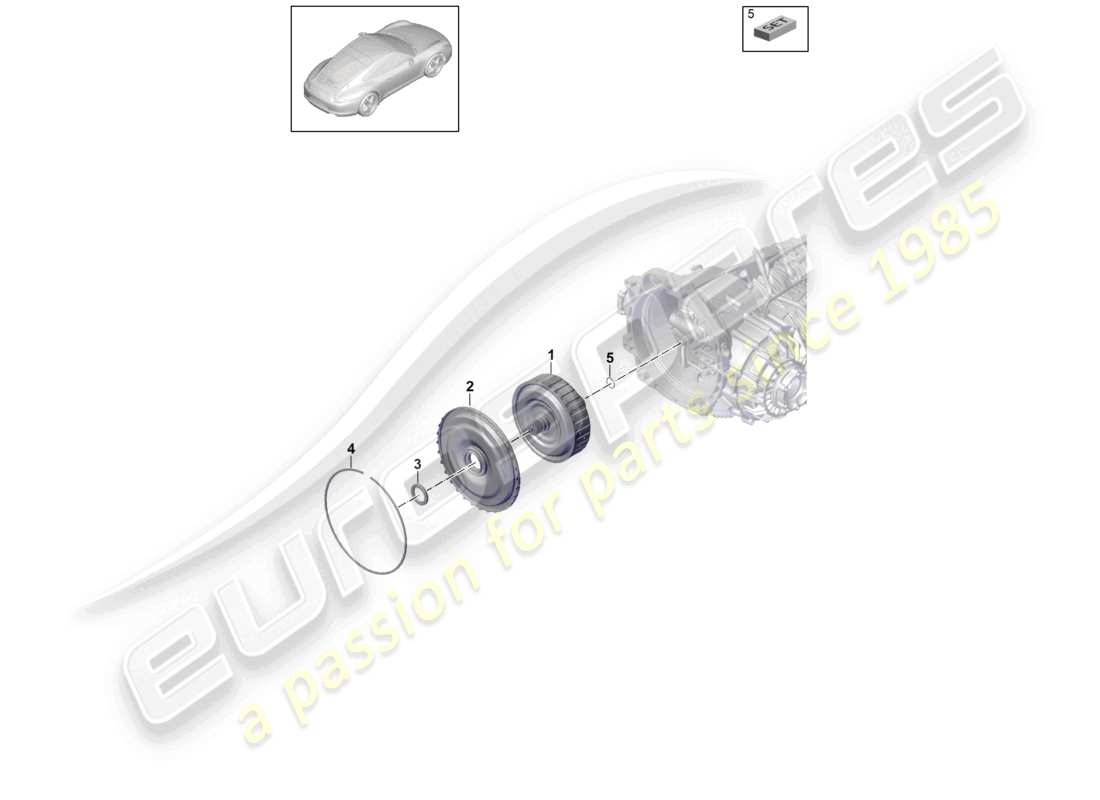 porsche 2014 (991-1) - pdk - getriebekupplung für doppelkupplungsgetriebe teilediagramm