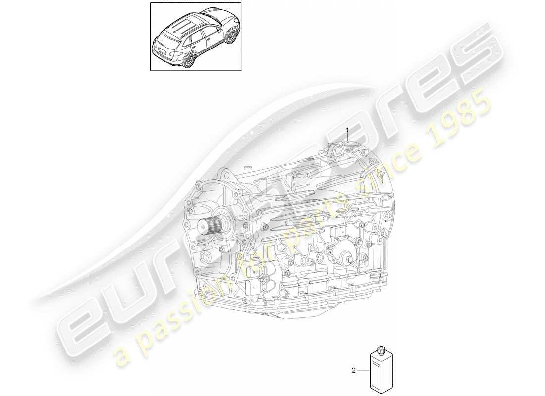 porsche 2012 (cayenne e2 92a) 8-speed automatikgetriebe teilediagramm