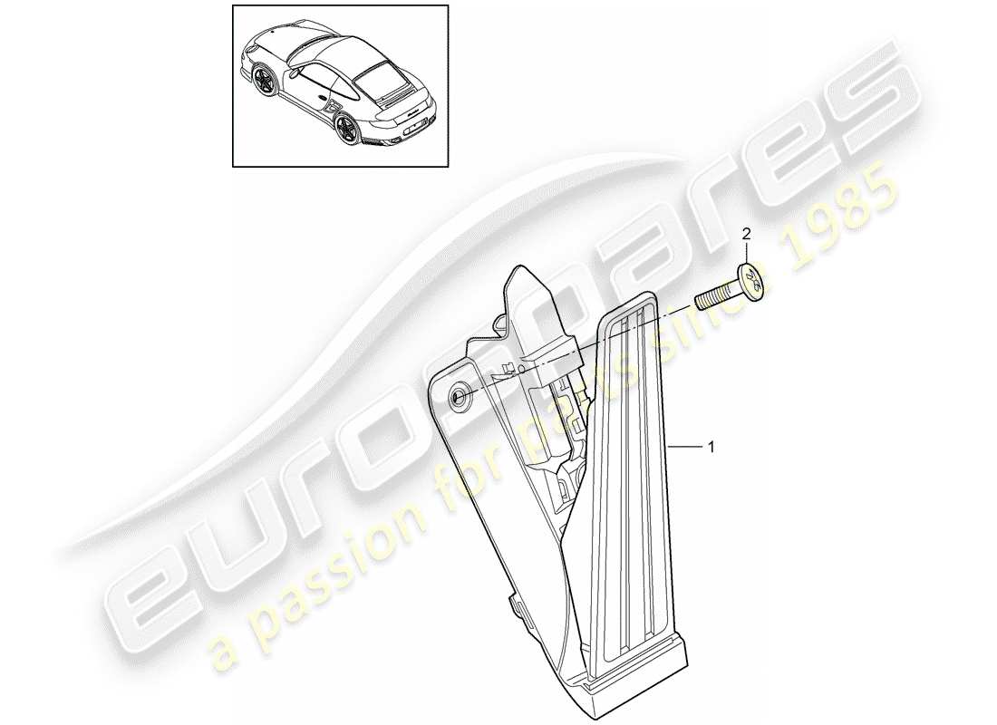 porsche 2013 (997-2 turbo / gt2 rs) pedale teilediagramm