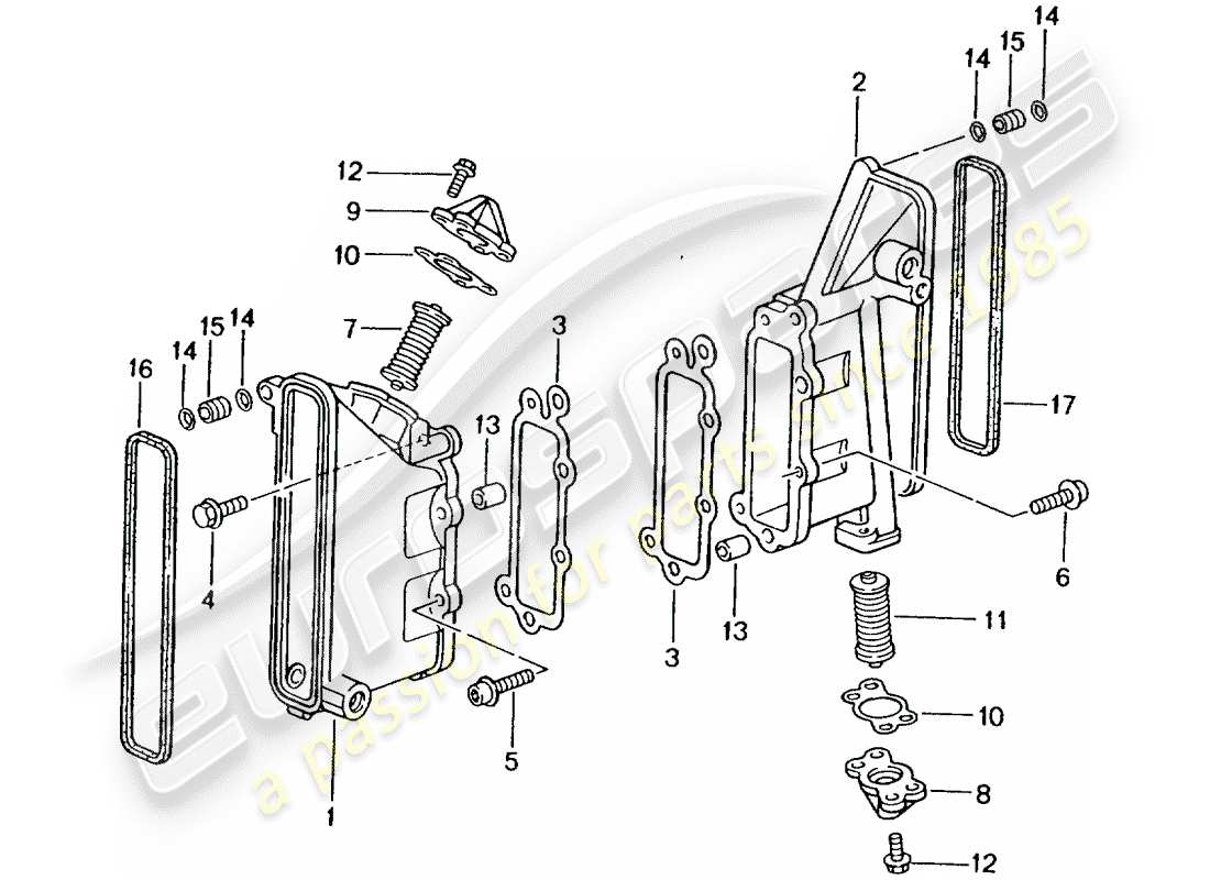 porsche 2003 (996 turbo / gt2) kettengehäuse - spanner - kette ersatzteildiagramm