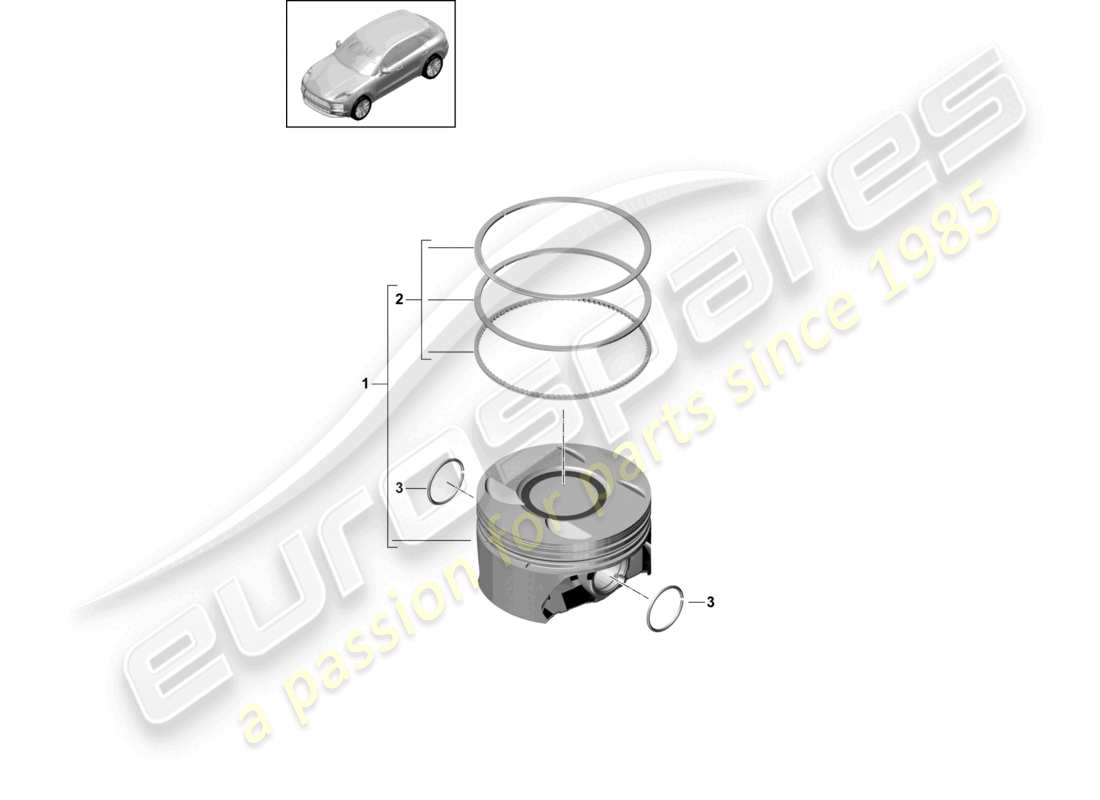 porsche 2020 (macan) kolben teilediagramm
