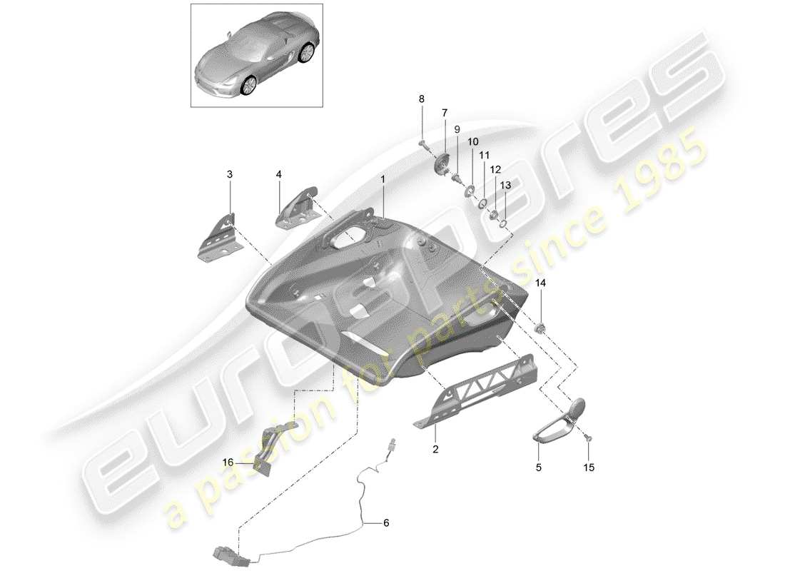 porsche 2016 (981 boxster spyder) seat-ersatzteildiagramm