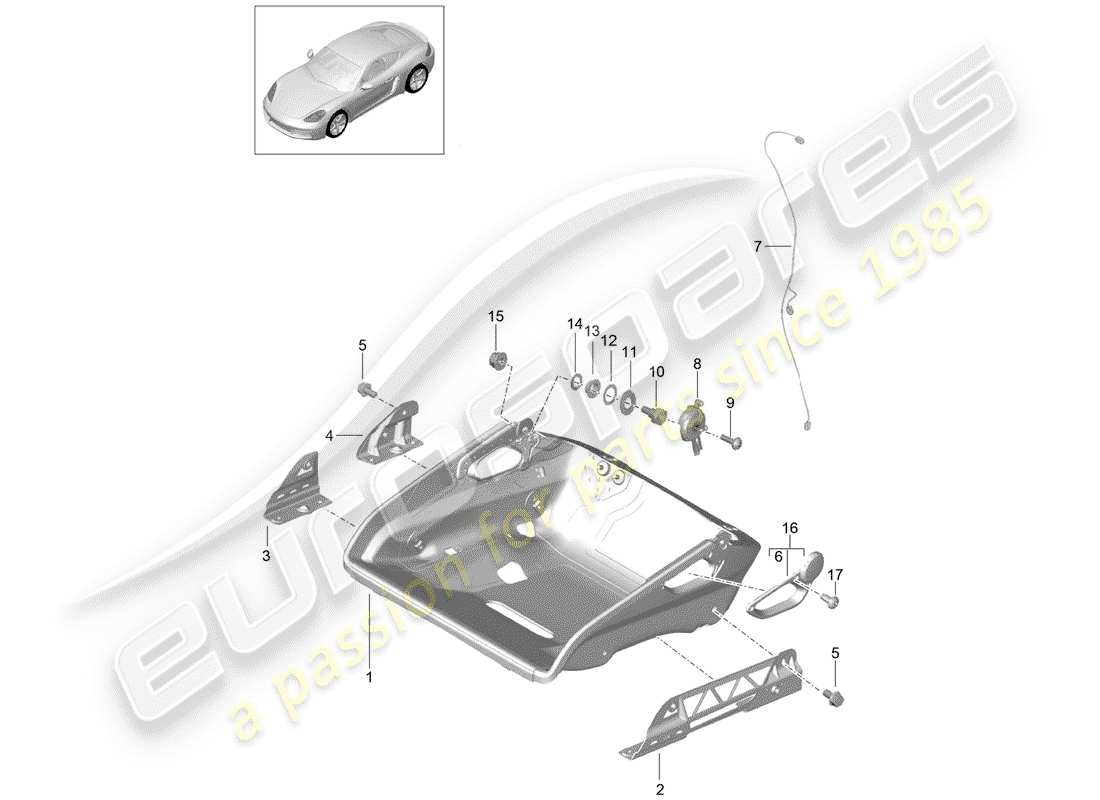 porsche 2017 (718 cayman) seat-ersatzteildiagramm