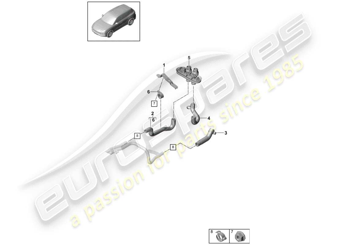porsche 2019 (cayenne e3 9ya/9yb) heizung teilediagramm