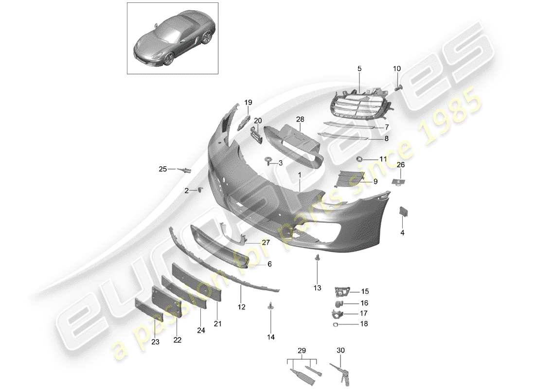 porsche 2013 (981 boxster) stoßstange ersatzteildiagramm