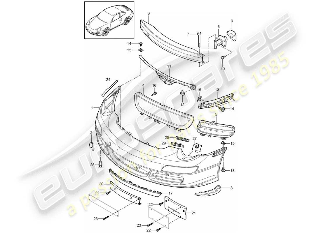 porsche 2012 (997-2) stoßstange ersatzteildiagramm