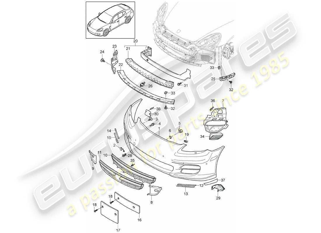 porsche 2011 (panamera 970) stoßstange ersatzteildiagramm
