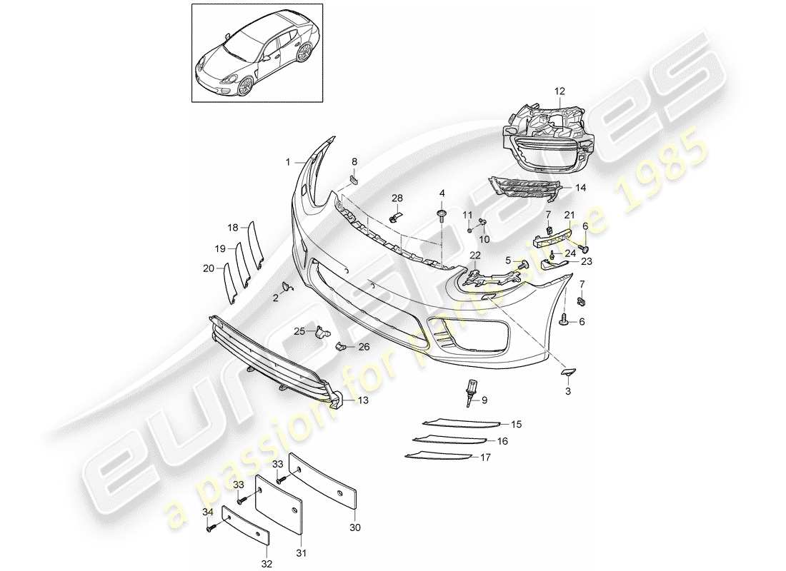 porsche 2016 (panamera 970) stoßstange ersatzteildiagramm