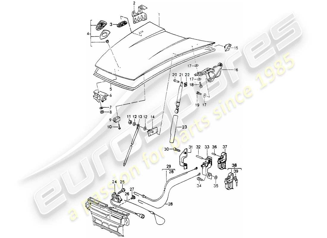 porsche 1991 (964) cover-ersatzteildiagramm