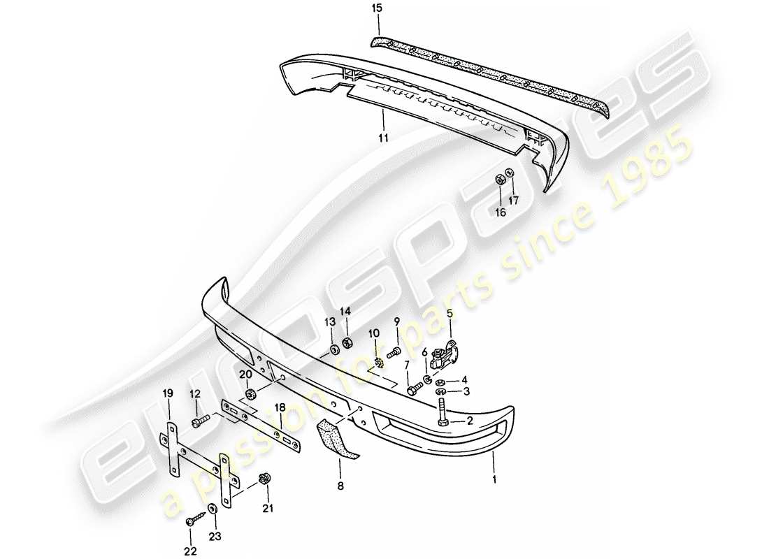 porsche 1986 (924s) stossfänger - ohne: - puffer ersatzteildiagramm