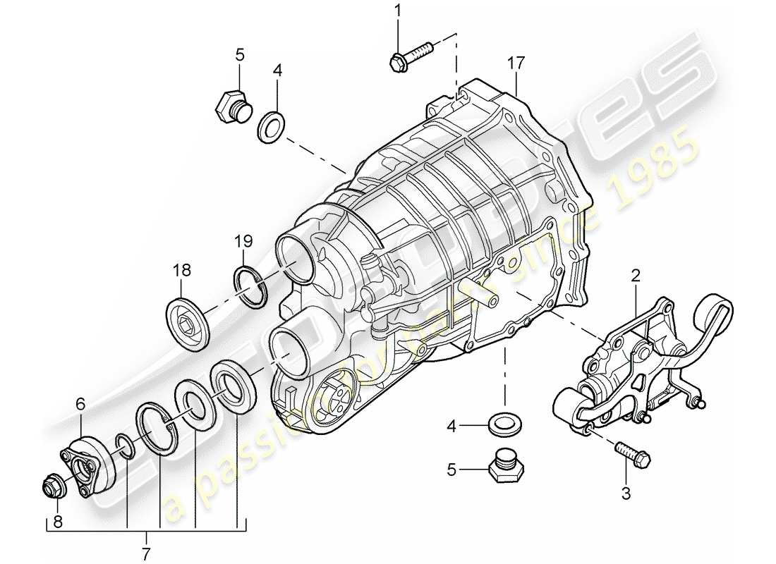 porsche 2008 (997-1) schaltgetriebe teilediagramm