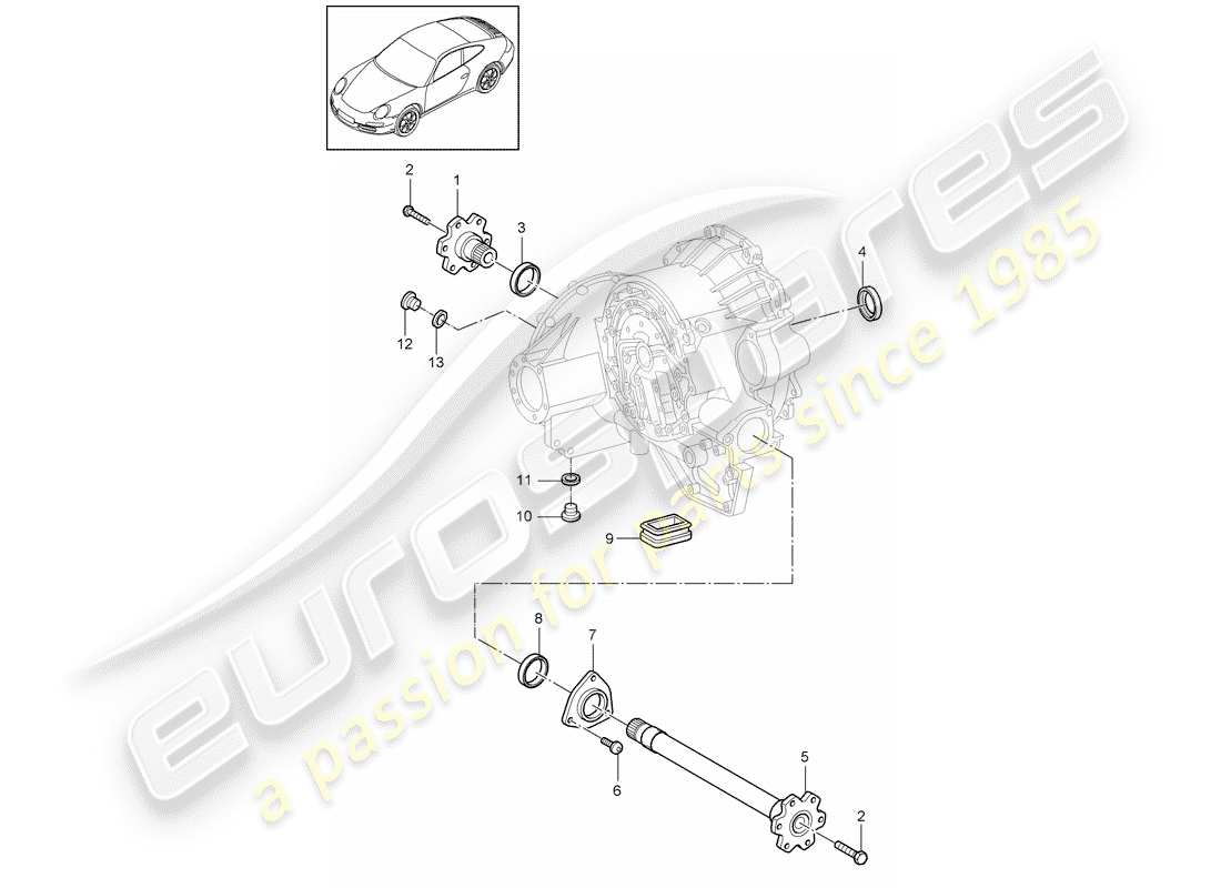 porsche 2008 (997-1) tiptronic teilediagramm