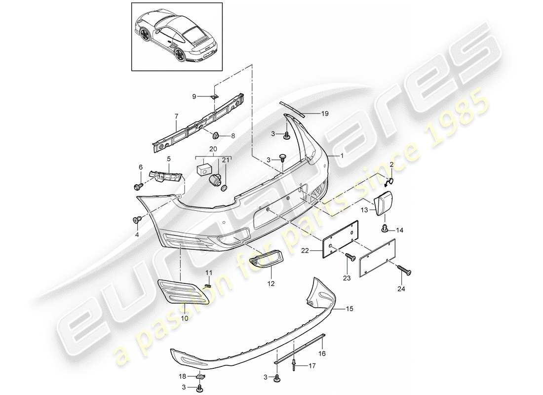 porsche 2013 (997-2 turbo / gt2 rs) lining ersatzteildiagramm