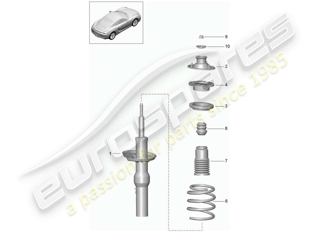 porsche 2016 (981 cayman) stoßdämpfer-ersatzteildiagramm