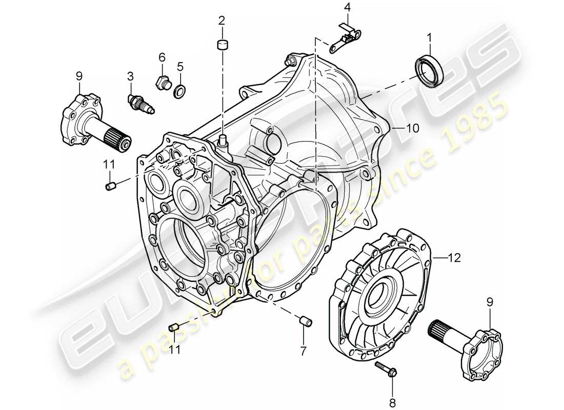 porsche 2008 (997-1) schaltgetriebe teilediagramm