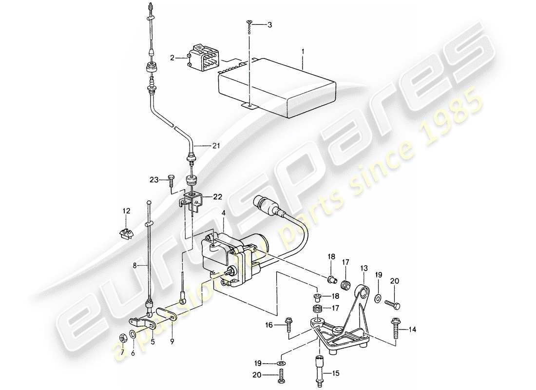 porsche 1996 (993) teilediagramm für das tempomatsystem