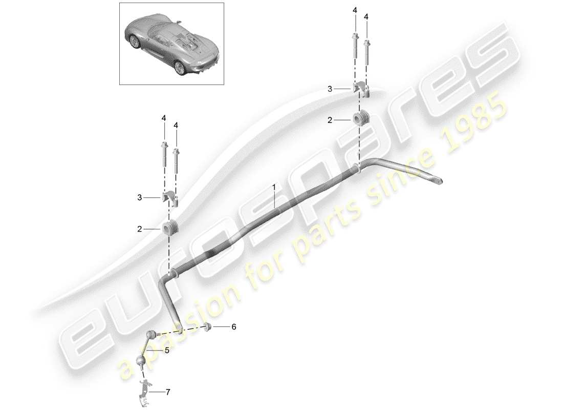 porsche 918 spyder (2015) stabilisator - ersatzteildiagramm