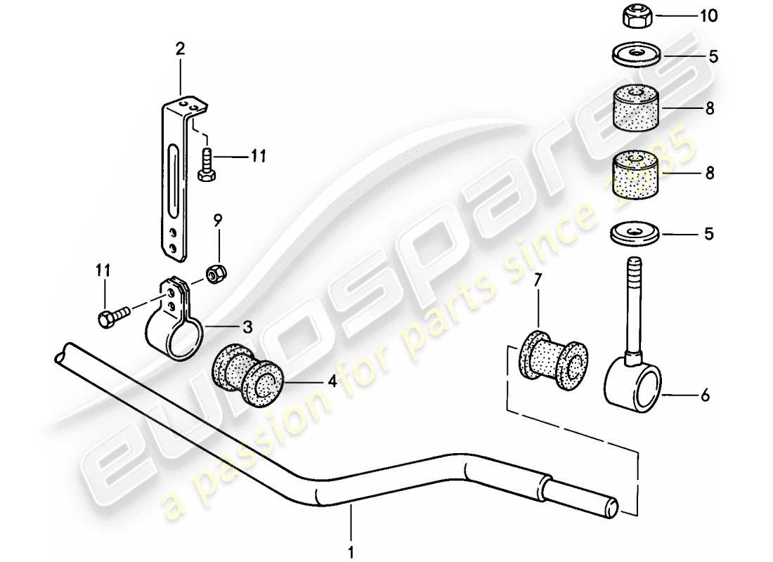 porsche 1988 (944) stabilisator - ersatzteildiagramm