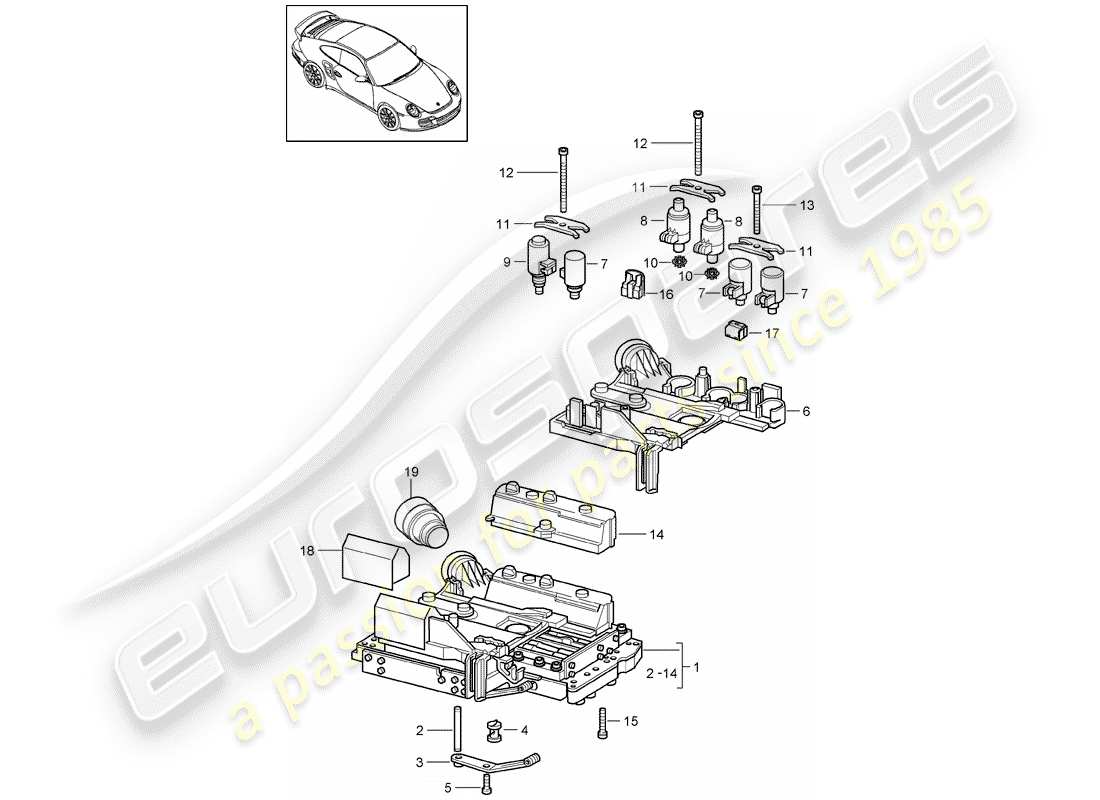 porsche 2008 (997-1 turbo / gt2) tiptronic-ersatzteildiagramm
