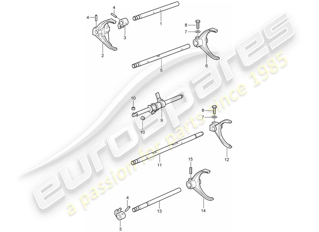 porsche 2011 (997-2 gt3) schaltwelle ersatzteildiagramm
