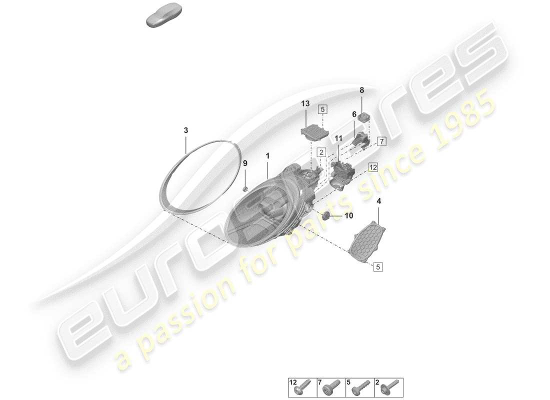 porsche 2019 (992-1) led-scheinwerfer-ersatzteildiagramm