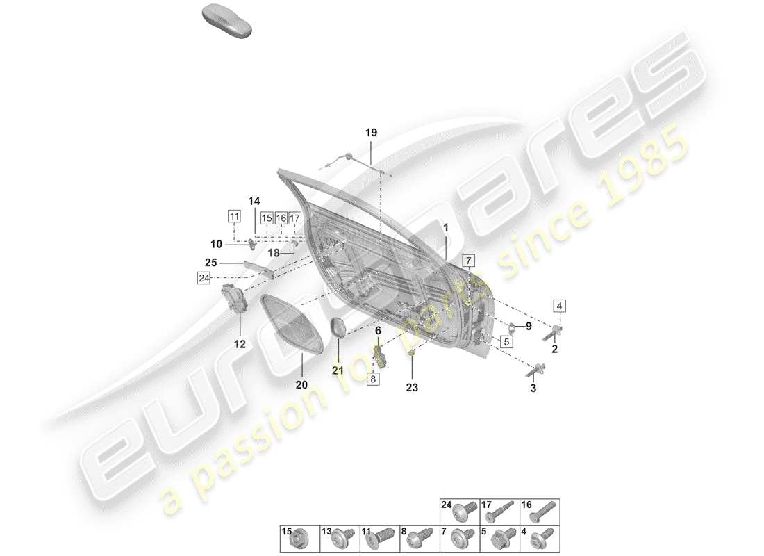 porsche 2020 (992-1) türschale teilediagramm